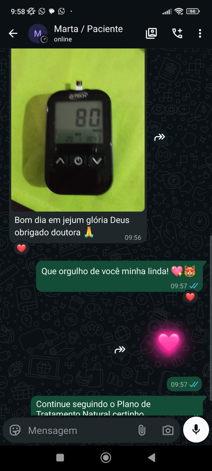 Depoimento real de Marta via WhatsApp